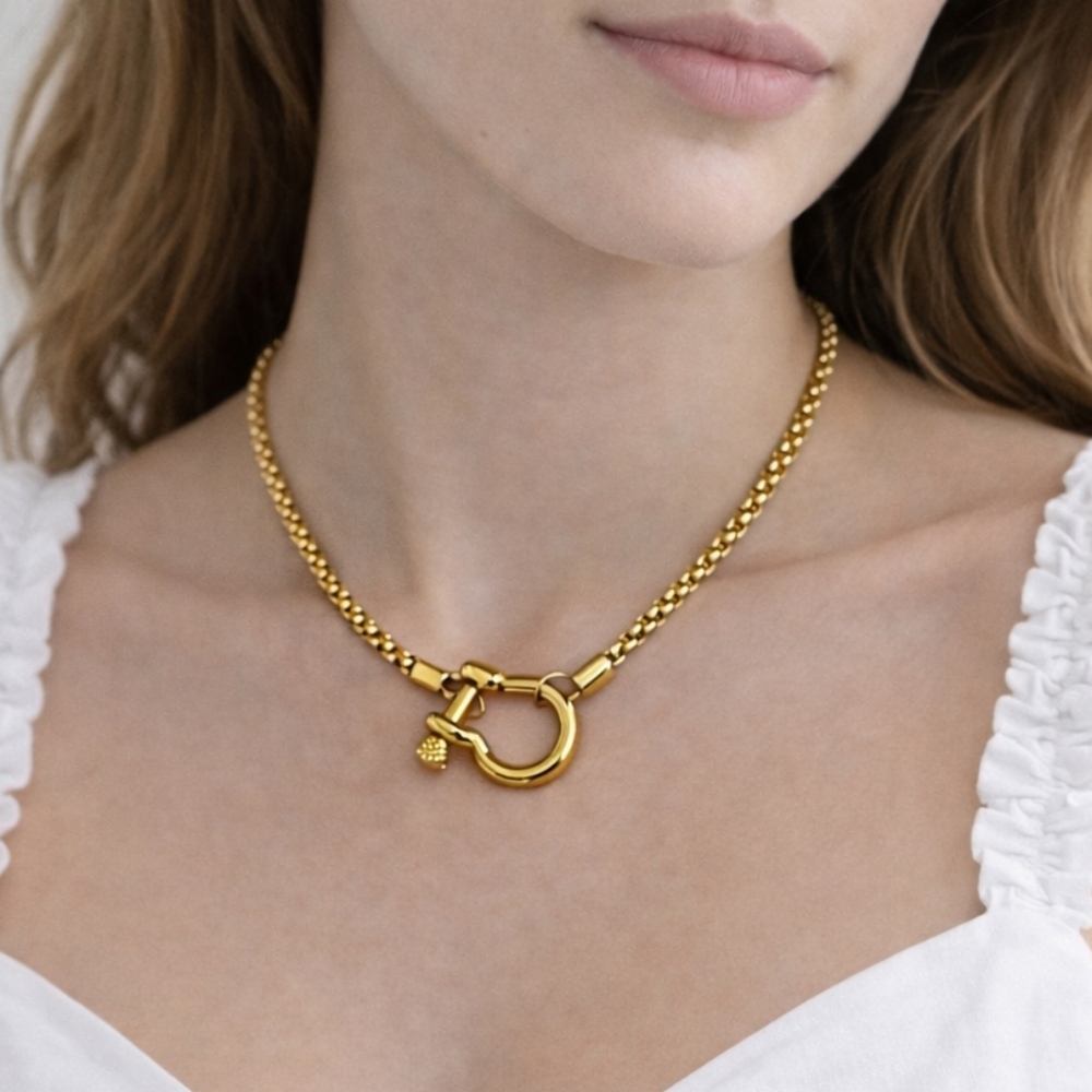 Gold Chunky Horse Bit Chain Necklace Equestrian necklace NEW 🐎